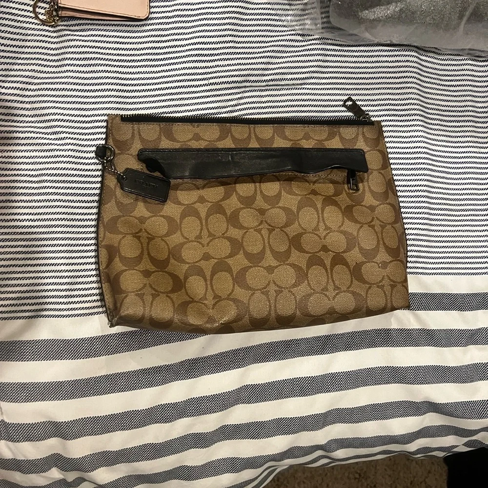 Coach Brown Signature Wristlet - Picture 2 of 8